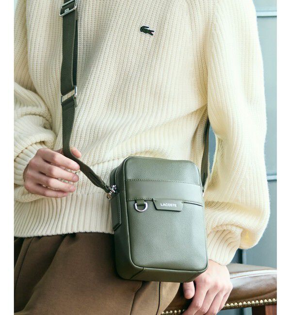 LACOSTE「オシアン レザーサッチェルバッグ」|ショルダー・メッセンジャー|