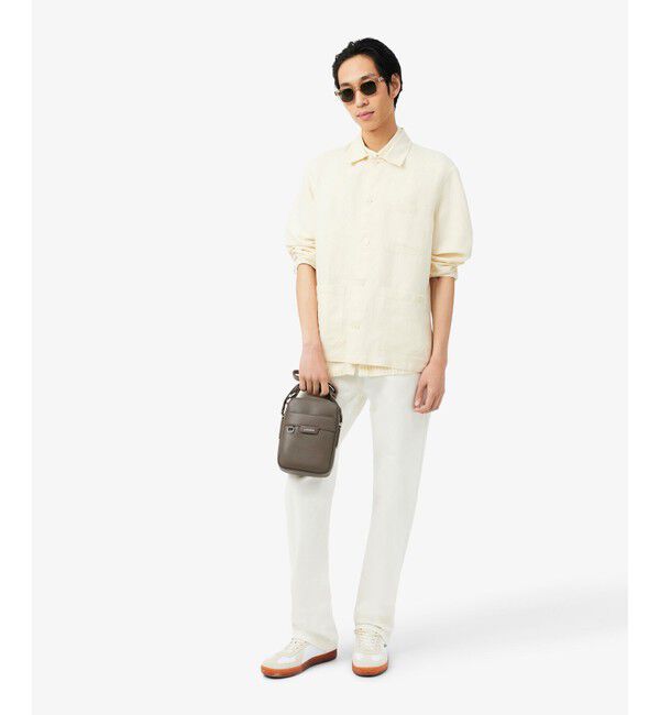 LACOSTE「オシアン レザーサッチェルバッグ」|ショルダー・メッセンジャー|