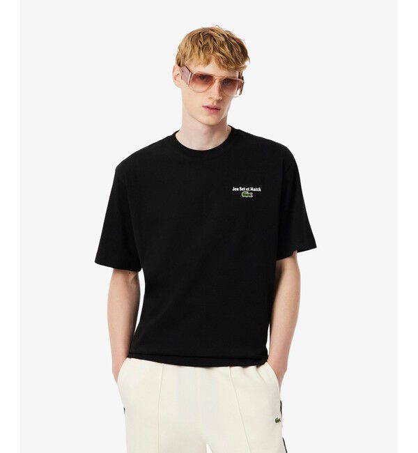 LACOSTE「ルーズフィットヘビーウェイトバックプリントTシャツ」|Tシャツ・カットソー|ブラック
