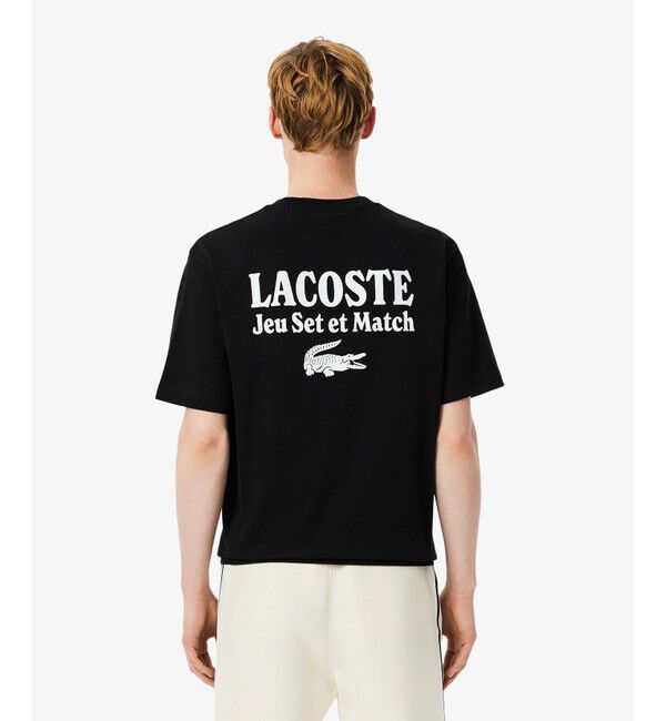 LACOSTE「ルーズフィットヘビーウェイトバックプリントTシャツ」|Tシャツ・カットソー|