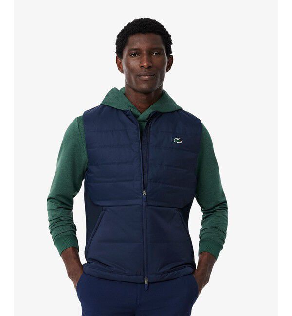 LACOSTE「キルティング切り替え中綿ベスト」|ダウンベスト・ベスト|