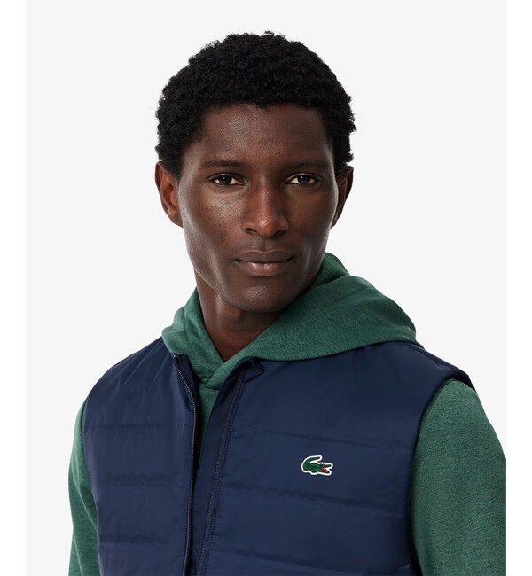 LACOSTE「キルティング切り替え中綿ベスト」|ダウンベスト・ベスト|