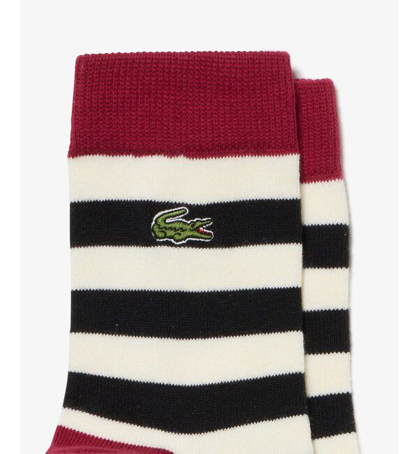 LACOSTE「配色切り替えボーダークルーソックス」|ソックス|
