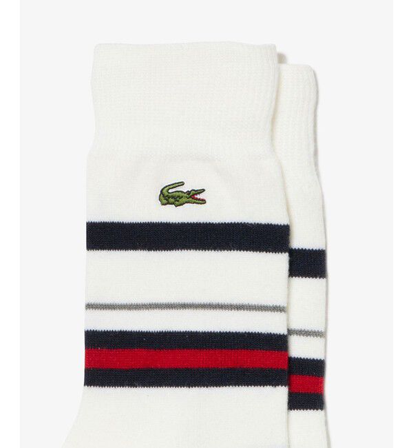 LACOSTE「ウールブレンドボーダークルーソックス」|ソックス|