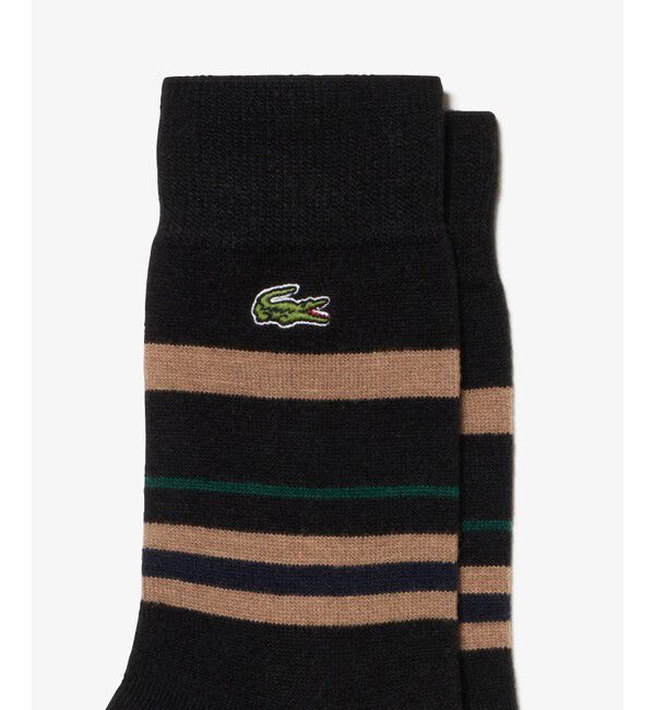 LACOSTE「ウールブレンドボーダークルーソックス」|ソックス|
