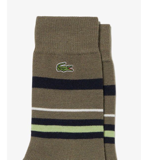 LACOSTE「ウールブレンドボーダークルーソックス」|ソックス|