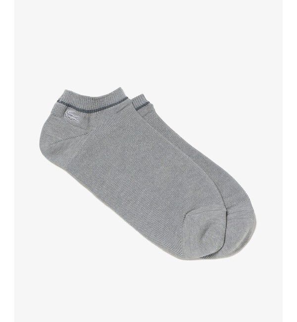 LACOSTE「同色ワニロゴショートソックス」|ソックス|グレー