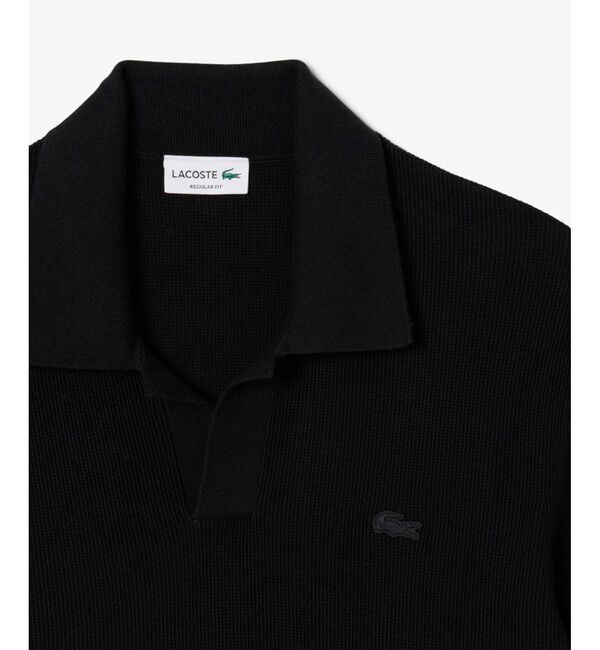 LACOSTE「オープンカラーワッフルニット」|ニット・セーター|