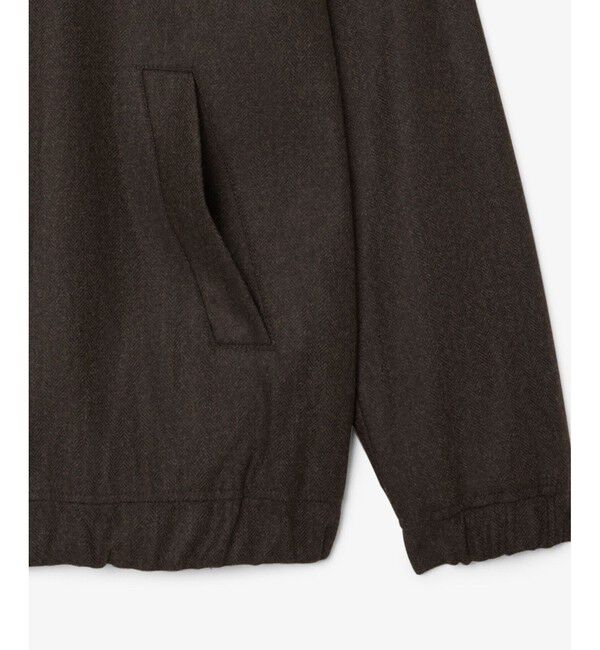 LACOSTE「ウールヘリンボーン ツイード スタンドカラー ハリントンジャケット」|ブルゾン・スタジャン|