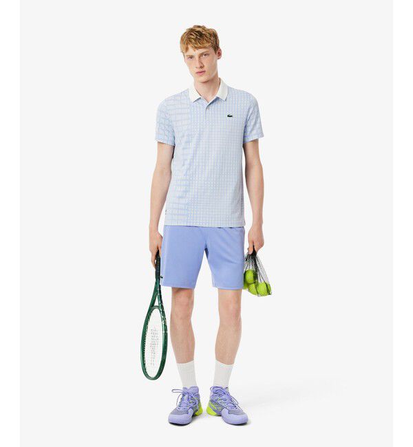 LACOSTE「『ダニール・メドベージェフ』オールオーバーラケットプリントドライポロシャツ」|ポロシャツ|