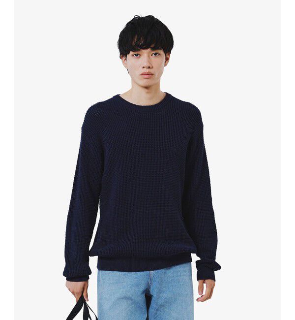 LACOSTE「ワッフルニットセーター」|ニット・セーター|ネイビー