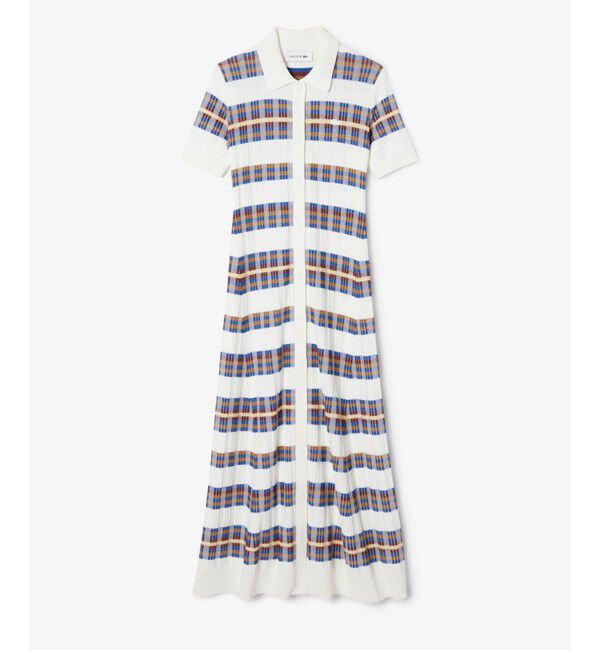 LACOSTE「リブニットマルチカラーシャツドレス」|ワンピース|