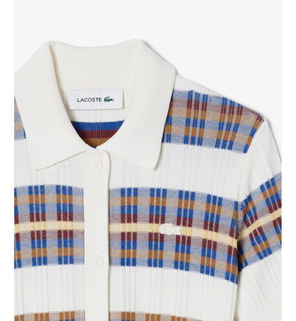 LACOSTE「リブニットマルチカラーシャツドレス」|ワンピース|