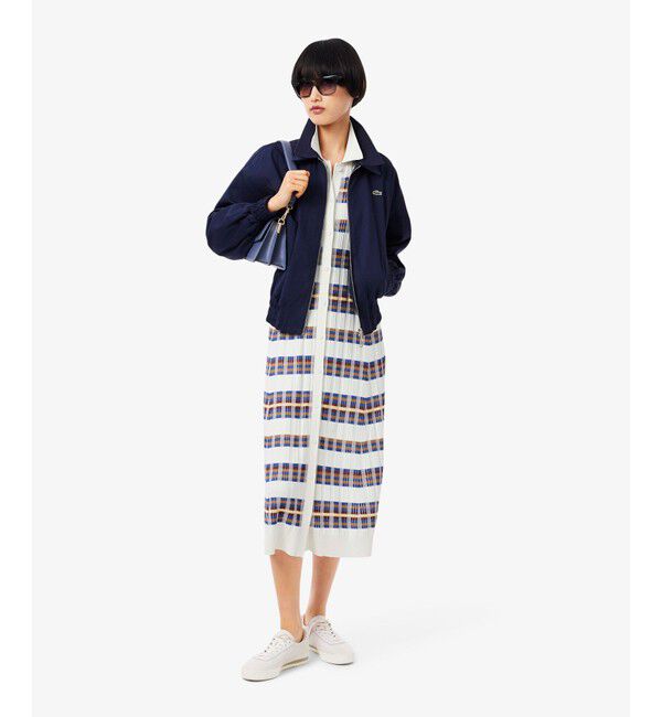 LACOSTE「リブニットマルチカラーシャツドレス」|ワンピース|