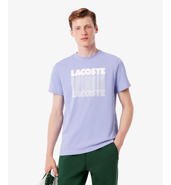 LACOSTE「グラフィカルブランドネームロゴウルトラドライTシャツ」|Tシャツ・カットソー|ライトブルー