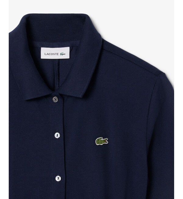 LACOSTE「鹿の子地ポロカラーシャツドレス」|ワンピース|