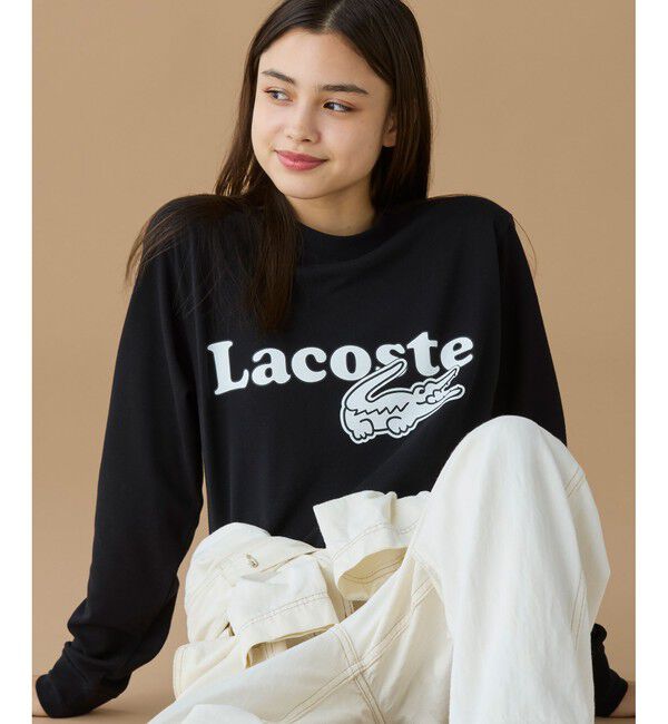 LACOSTE「【オンライン限定】LACOSTE 鹿の子オーバーサイズプリント ロングスリーブTシャツ」|Tシャツ・カットソー|