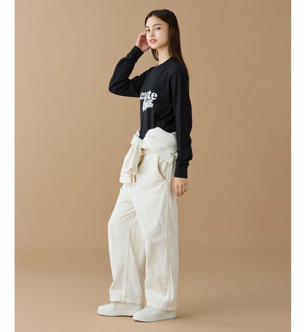 LACOSTE「【オンライン限定】LACOSTE 鹿の子オーバーサイズプリント ロングスリーブTシャツ」|Tシャツ・カットソー|