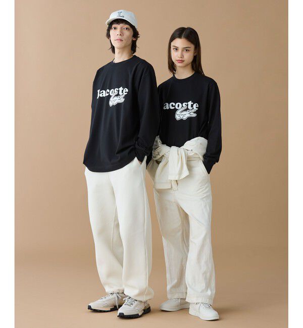 LACOSTE「【オンライン限定】LACOSTE 鹿の子オーバーサイズプリント ロングスリーブTシャツ」|Tシャツ・カットソー|
