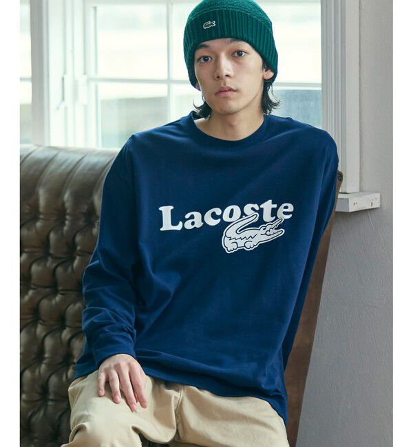 LACOSTE「【オンライン限定】LACOSTE 鹿の子オーバーサイズプリント ロングスリーブTシャツ」|Tシャツ・カットソー|