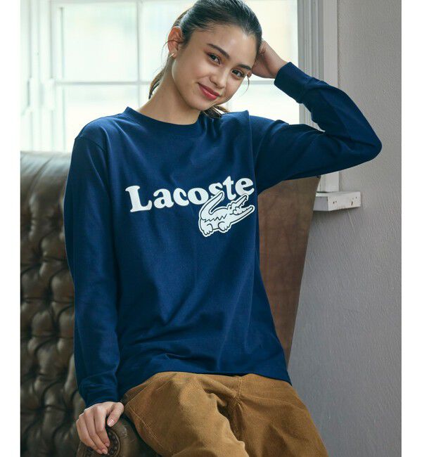 LACOSTE「【オンライン限定】LACOSTE 鹿の子オーバーサイズプリント ロングスリーブTシャツ」|Tシャツ・カットソー|