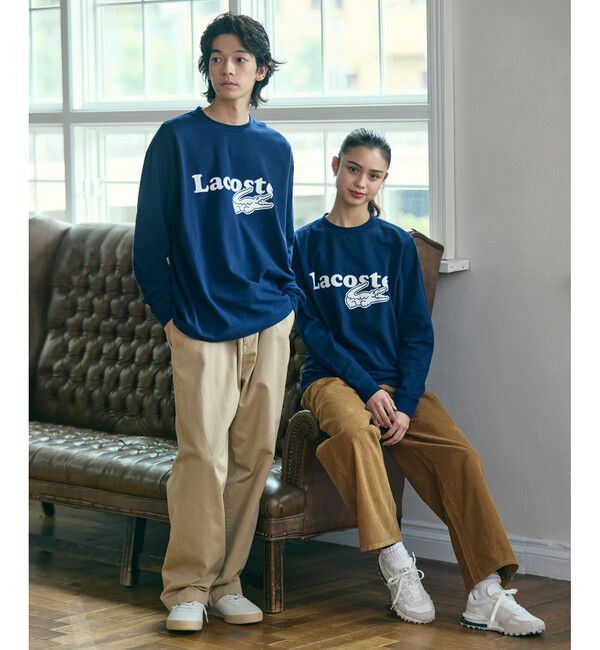 LACOSTE「【オンライン限定】LACOSTE 鹿の子オーバーサイズプリント ロングスリーブTシャツ」|Tシャツ・カットソー|