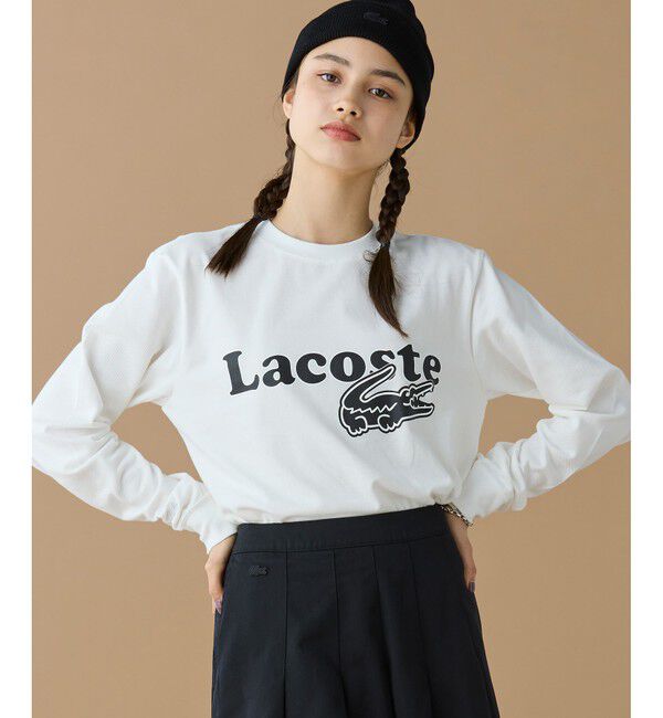 LACOSTE「【オンライン限定】LACOSTE 鹿の子オーバーサイズプリント ロングスリーブTシャツ」|Tシャツ・カットソー|