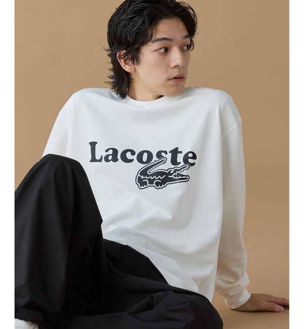 LACOSTE「【オンライン限定】LACOSTE 鹿の子オーバーサイズプリント ロングスリーブTシャツ」|Tシャツ・カットソー|