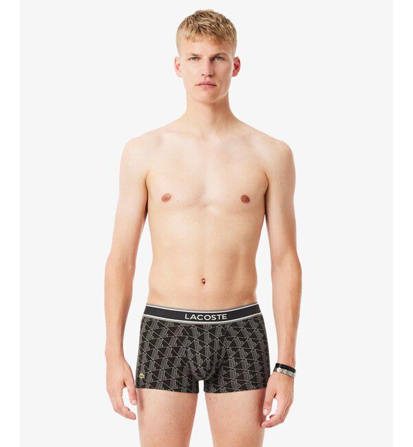 LACOSTE「モノグラム＆プレーン／3パックストレッチコットントランクショーツセット」|インナー|