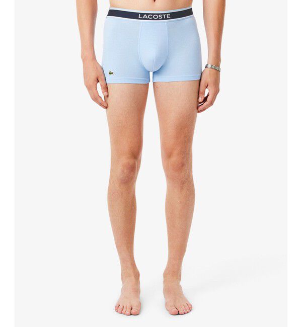LACOSTE「モノグラム＆プレーン／3パックストレッチコットントランクショーツセット」|インナー|