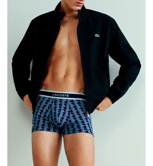 LACOSTE「モノグラム＆プレーン／3パックストレッチコットントランクショーツセット」|インナー|