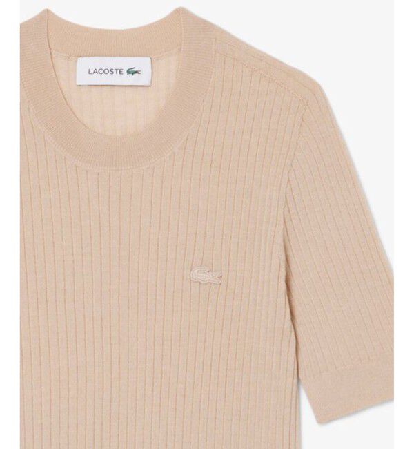 LACOSTE「3Dニッティングショートスリーブメリノウール ハイゲージニットセーター」|ニット・セーター|