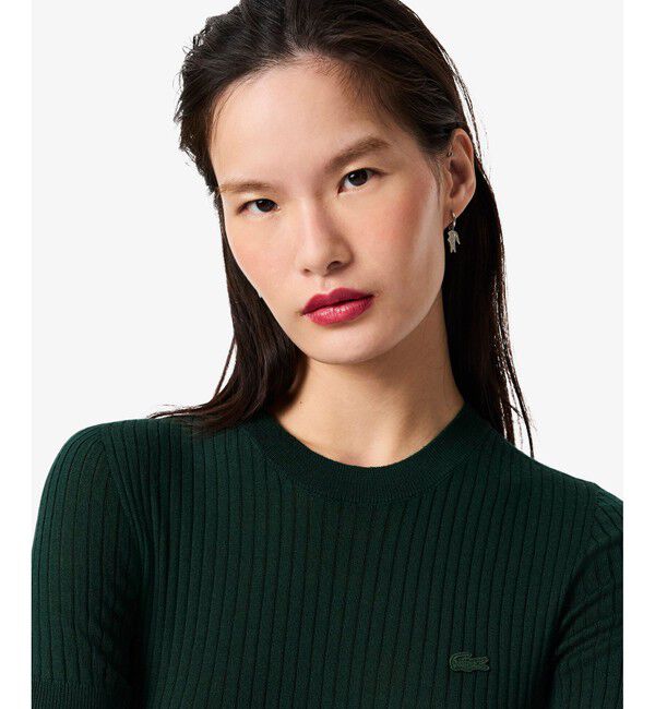 LACOSTE「3Dニッティングショートスリーブメリノウール ハイゲージニットセーター」|ニット・セーター|