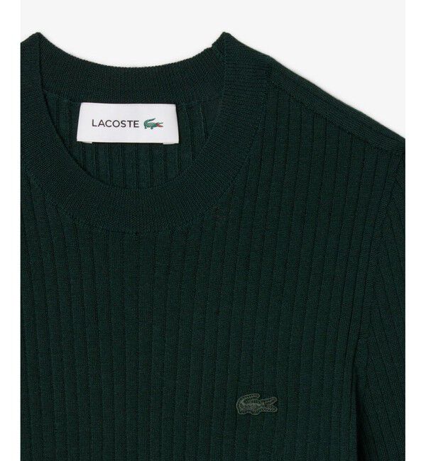 LACOSTE「3Dニッティングショートスリーブメリノウール ハイゲージニットセーター」|ニット・セーター|