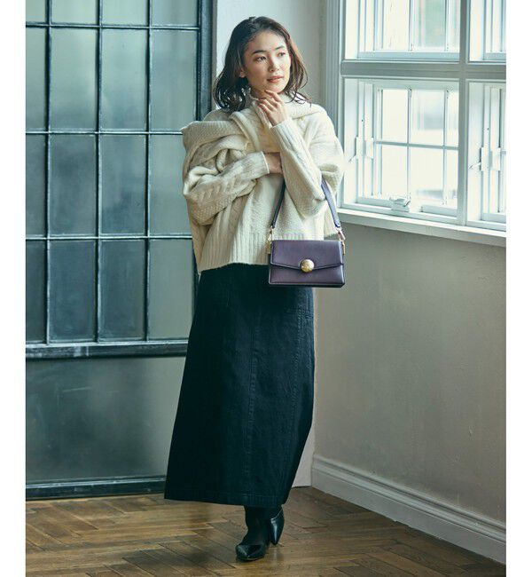 LACOSTE「パッチワークエフェクト ウールニットハイネックセーター」|ニット・セーター|