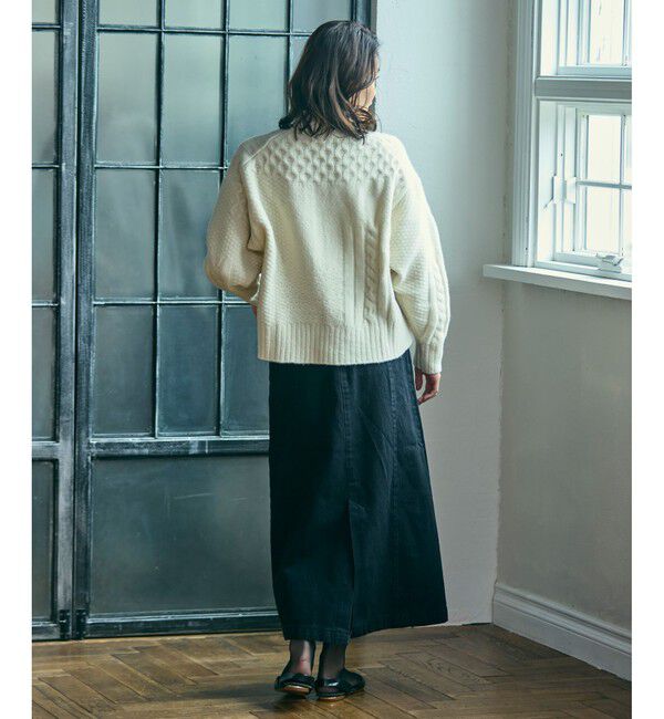 LACOSTE「パッチワークエフェクト ウールニットハイネックセーター」|ニット・セーター|