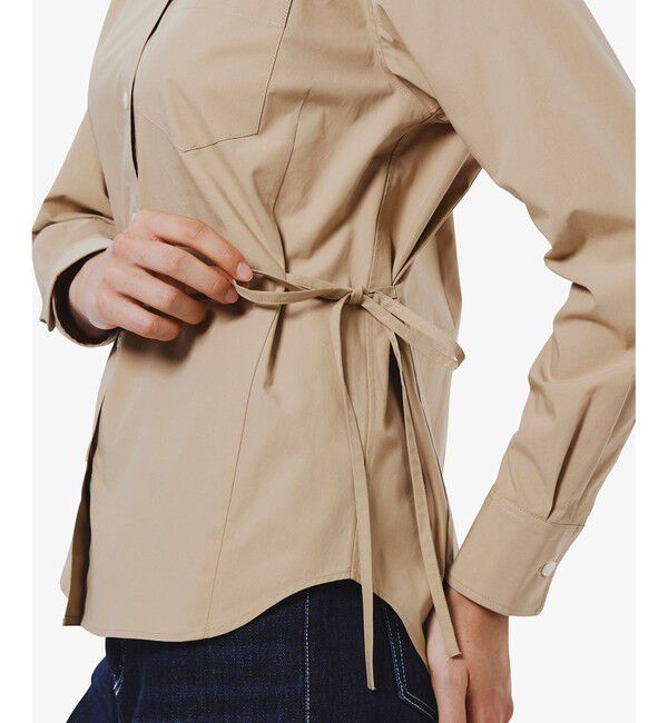 LACOSTE「リボンディテール ストレッチロングスリーブシャツ」|シャツ・ブラウス|