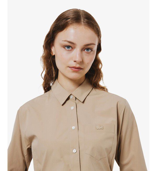 LACOSTE「リボンディテール ストレッチロングスリーブシャツ」|シャツ・ブラウス|