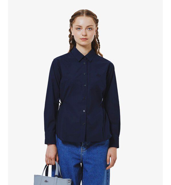 LACOSTE「リボンディテール ストレッチロングスリーブシャツ」|シャツ・ブラウス|