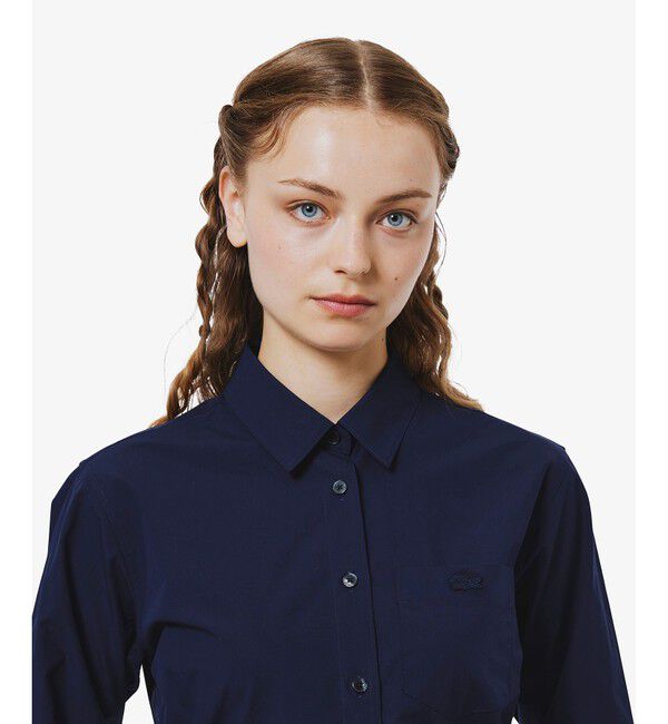 LACOSTE「リボンディテール ストレッチロングスリーブシャツ」|シャツ・ブラウス|
