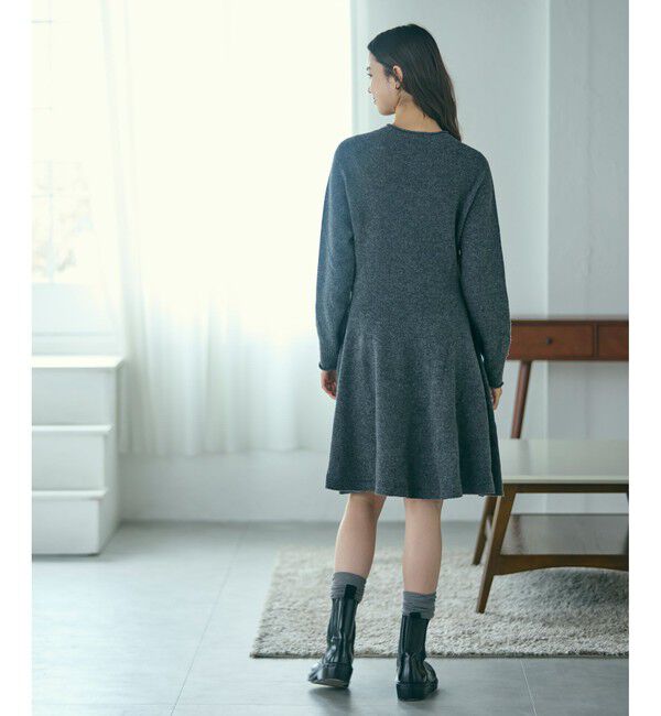 LACOSTE「3Dニッティングシームレスフレアドレスセーター」|ワンピース|
