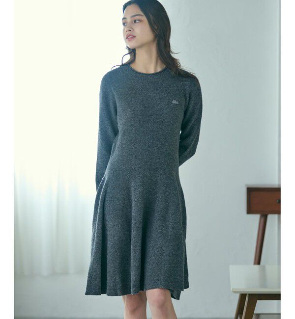 LACOSTE「3Dニッティングシームレスフレアドレスセーター」|ワンピース|