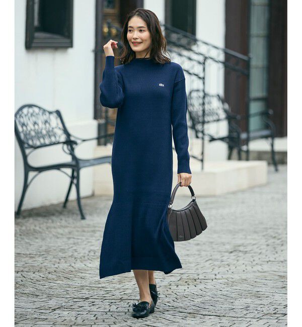 LACOSTE「ローウエストリブニットドレス / フレアワンピース」|ワンピース|