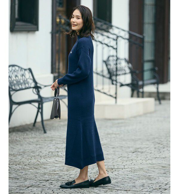 LACOSTE「ローウエストリブニットドレス / フレアワンピース」|ワンピース|