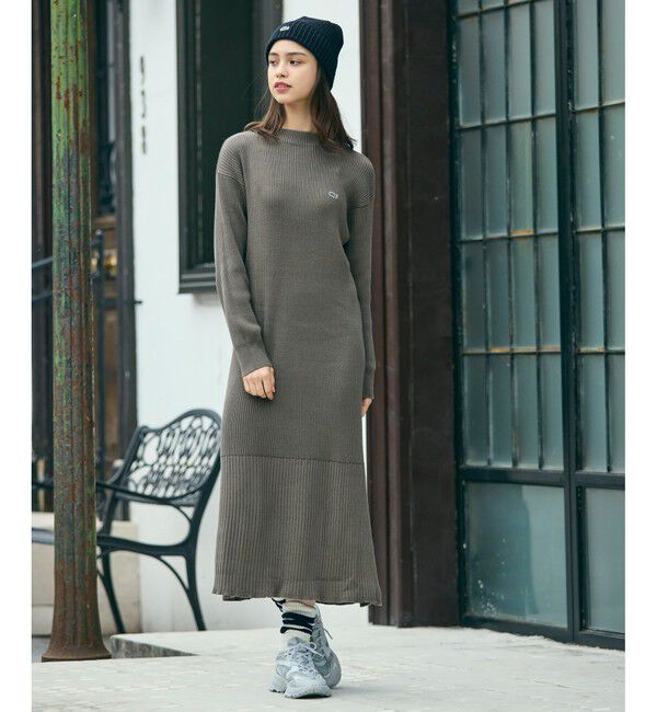 LACOSTE「ローウエストリブニットドレス / フレアワンピース」|ワンピース|