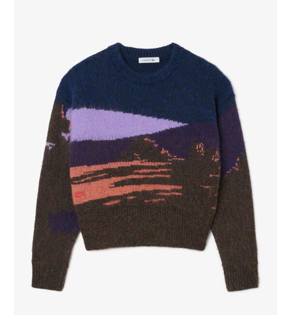 LACOSTE「ランドスケープジャカードアルパカブレンドニットセーター」|ニット・セーター|