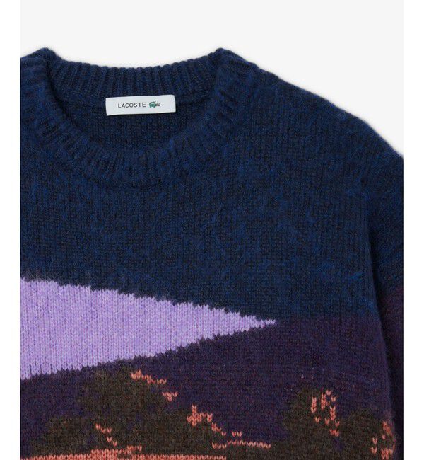 LACOSTE「ランドスケープジャカードアルパカブレンドニットセーター」|ニット・セーター|