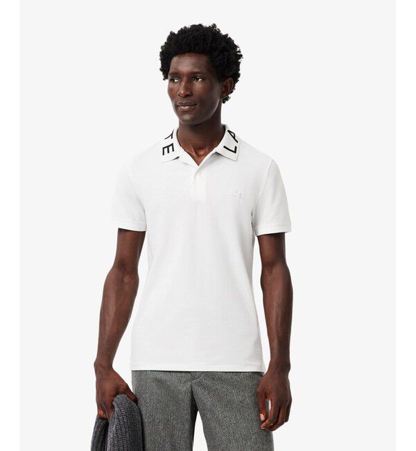 LACOSTE「ジャカードカラーポロシャツ」|ポロシャツ|ホワイト