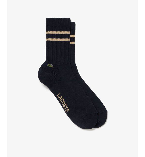LACOSTE「足底パイルラインソックス」|ソックス|ネイビー