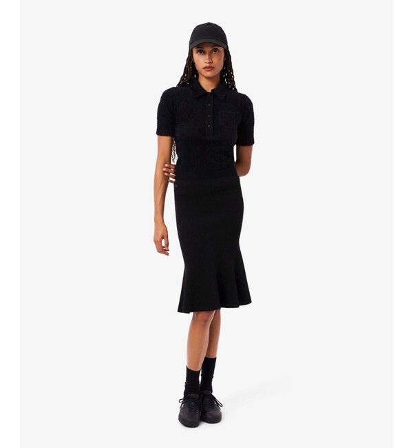 LACOSTE「3Dリブニットフレアスカート」|フレア|